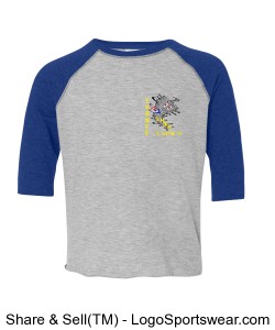 Toddler Fine Jersey 3/4 Sleeve Baseball T-Shirt Design Zoom